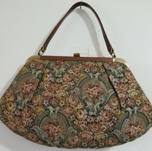 Vintage fifties purse 1950s tapestry handbag 60s bag
